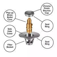 Drain Magic Universal Sink Stopper, Instantly Replace Broken Stoppers