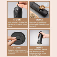 Electric Salt and Pepper Grinder Mill Shaker Adjustable Coarseness Automatic