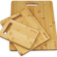 Bamboo Cutting Board Set - Thick Wood Serving Boards For Kitchen