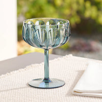 Better Homes & Gardens 4-Piece 13-Ounce Tritan Plastic Coupe Glass Set, Blue