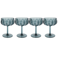 Better Homes & Gardens 4-Piece 13-Ounce Tritan Plastic Coupe Glass Set, Blue