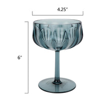 Better Homes & Gardens 4-Piece 13-Ounce Tritan Plastic Coupe Glass Set, Blue