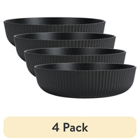 Mainstays - Black Eco-Friendly Plastic Dinner Bowl, 43-Ounce 4 Pack