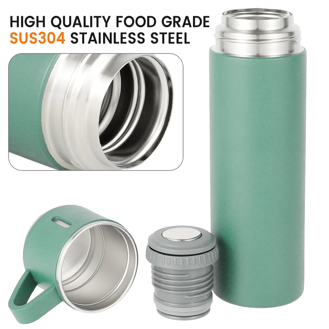 Double Walled Vacuum Flask Stainless Steel Thermo Bottle 500ml